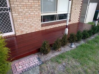 Completed stained verandah