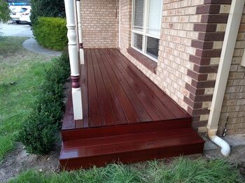 Completed stained verandah