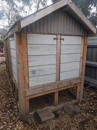 Partially recycled chicken coop
